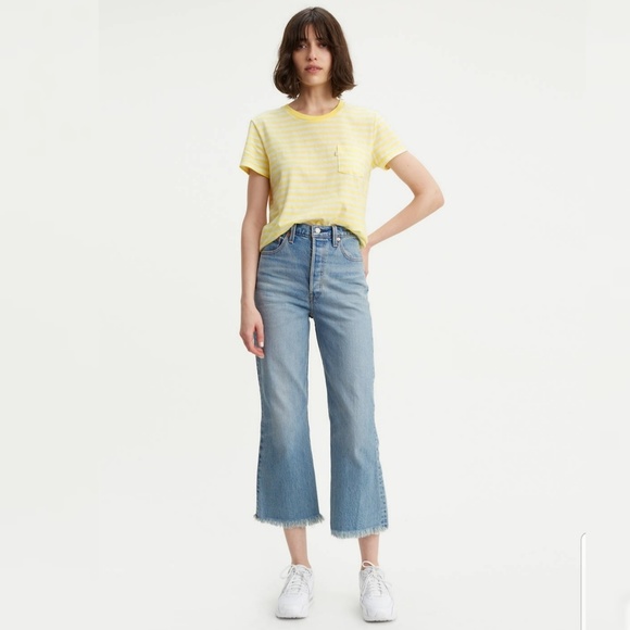 Ribcage cropped flare women's jeans Clearance
